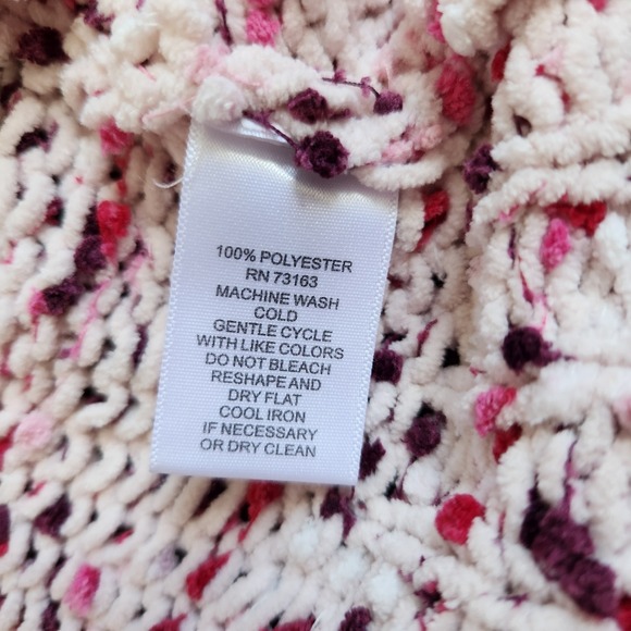 Cupio Knit Sweater Women's XL Pink Red Confetti Bow Sleeve Ties Valentine's Day - Picture 4 of 10